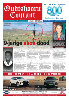 Cover of Oudtshoorn Courant