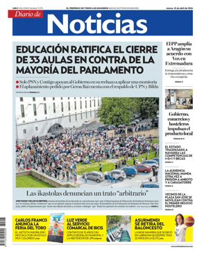 Cover of Diario de Noticias (Spain)