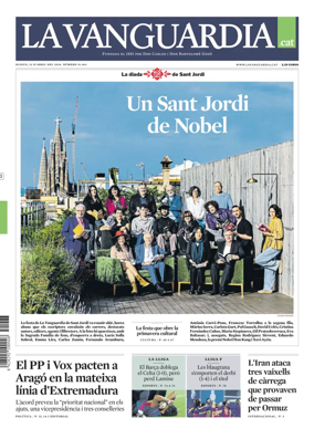 Cover of La Vanguardia (Catala)
