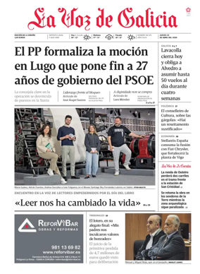 Cover of La Voz de Galicia (A Coruna)