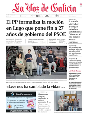 Cover of La Voz de Galicia (Ourense)