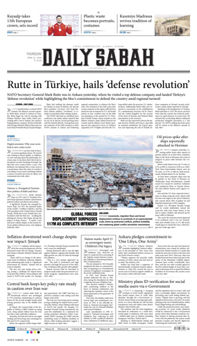 Cover of Daily Sabah (Turkey)
