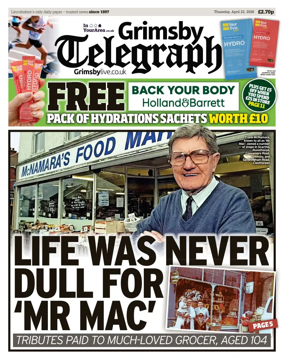 Cover of Grimsby Telegraph