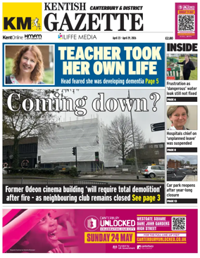 Cover of Kentish Gazette Canterbury & District