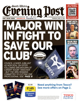 Cover of South Wales Evening Post