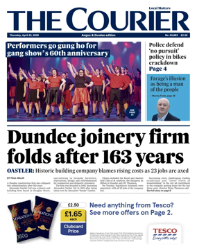 Cover of The Courier & Advertiser (Angus and Dundee)