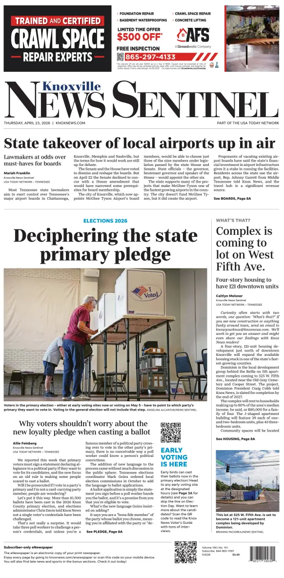 Cover of Knoxville News Sentinel