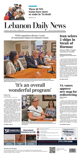 Cover of Lebanon Daily News