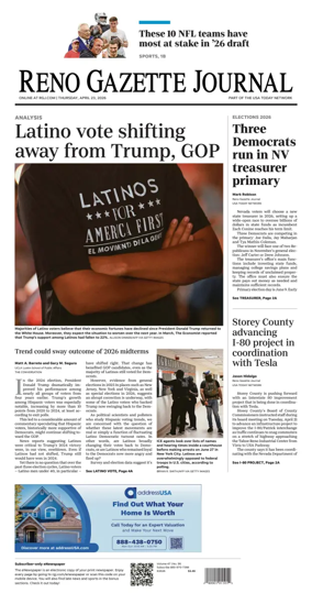 Cover of Reno Gazette Journal
