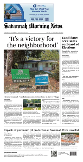 Cover of Savannah Morning News