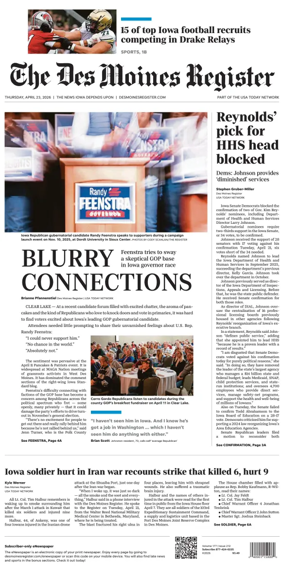Cover of The Des Moines Register