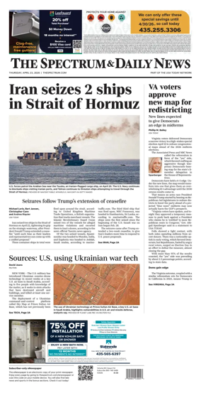 Cover of The Spectrum & Daily News