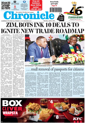 Cover of Chronicle (Zimbabwe)