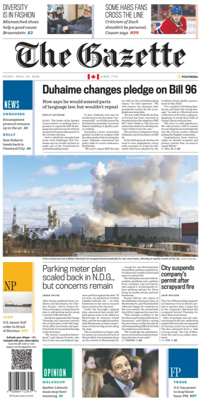Cover of Montreal Gazette