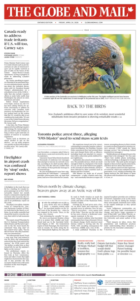 Cover of The Globe and Mail (Ontario Edition)