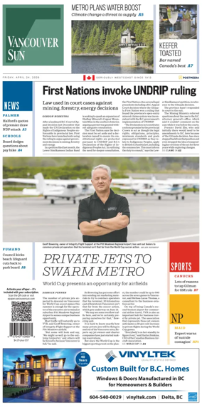 Cover of Vancouver Sun
