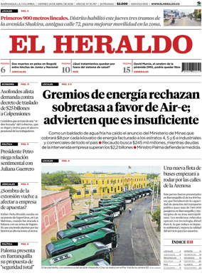 Cover of El Heraldo (Colombia)