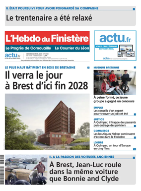 Cover of L'Hebdo du Finistere - Le Progres de Cornouaille Le Courrier du Leon