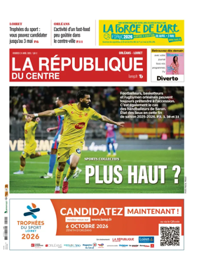 Cover of La Republique du Centre (Orleans - Loiret))