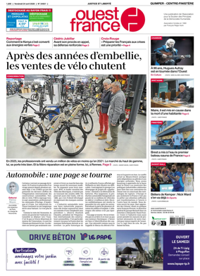Cover of Ouest-France (Quimper Centre-Finistere)