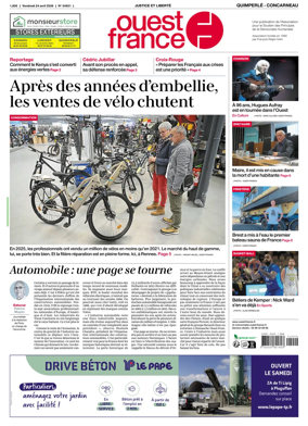 Cover of Ouest-France (Quimperle Concarneau)