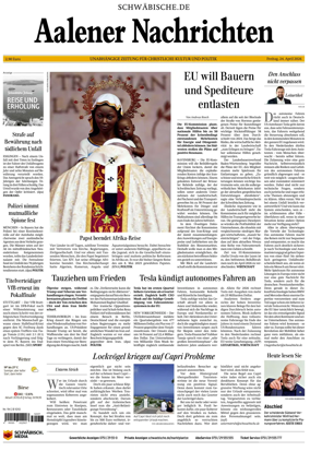 Cover of Aalener Nachrichten