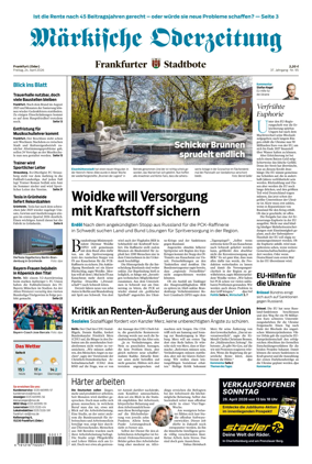 Cover of Markische Oderzeitung Frankfurt (Oder)