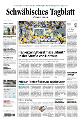 Cover of Schwabisches Tagblatt - Tubinger Chronik