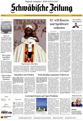 Cover of Schwabische Zeitung (Bad Saulgau)