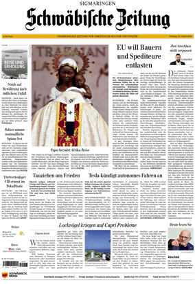 Cover of Schwabische Zeitung (Sigmaringen)