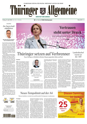 Cover of Thuringer Allgemeine (Arnstadt und Ilmenauz)