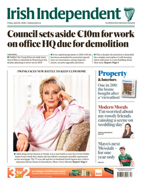 Cover of Irish Independent