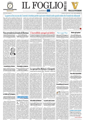 Cover of Il Foglio Quotidiano