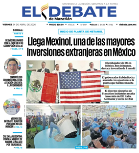 Cover of El Debate de Mazatlan