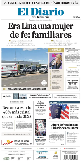 Cover of El Diario de Chihuahua