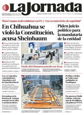 Cover of La Jornada