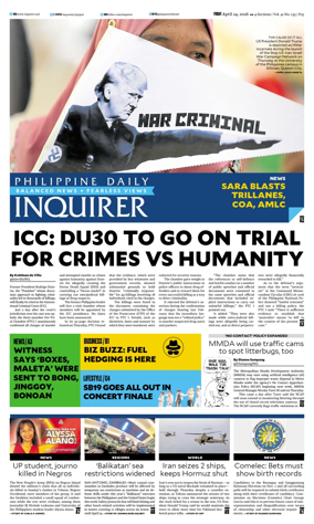 Cover of Philippine Daily Inquirer