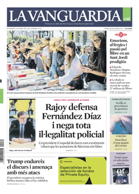 Cover of La Vanguardia (Catala)