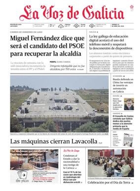 Cover of La Voz de Galicia (Lugo)