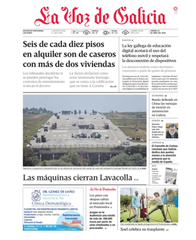 Cover of La Voz de Galicia (Pontevedra)