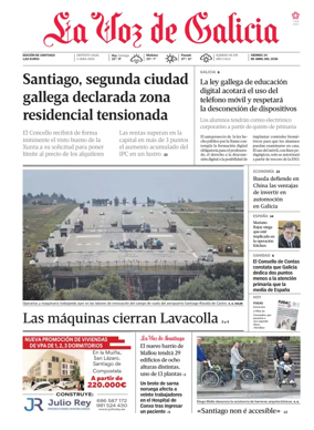 Cover of La Voz de Galicia (Santiago)