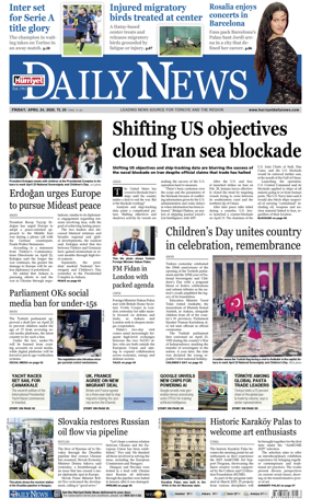 Cover of Hurriyet Daily News & Economic Review