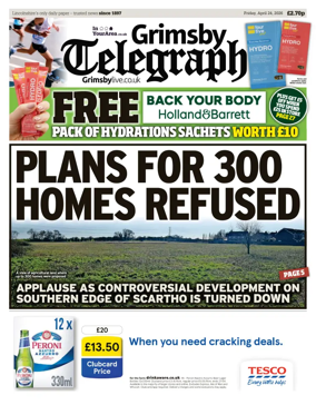 Cover of Grimsby Telegraph