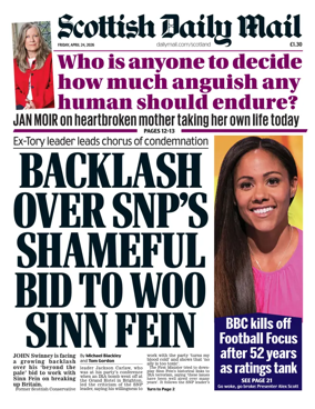 Cover of Scottish Daily Mail