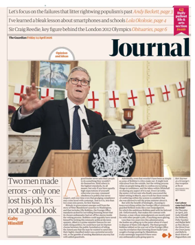 Cover of The Guardian e-paper Journal