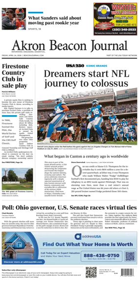 Cover of Akron Beacon Journal