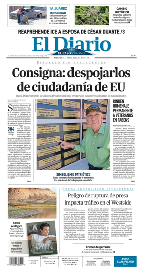 Cover of El Diario de El Paso