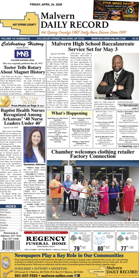 Cover of Malvern Daily Record