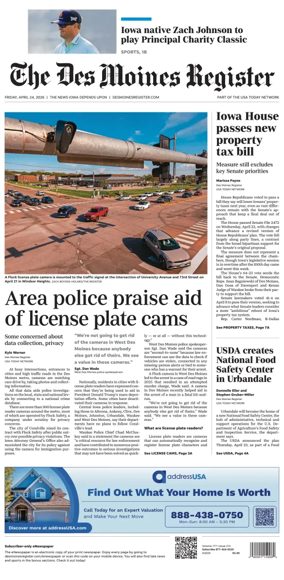 Cover of The Des Moines Register