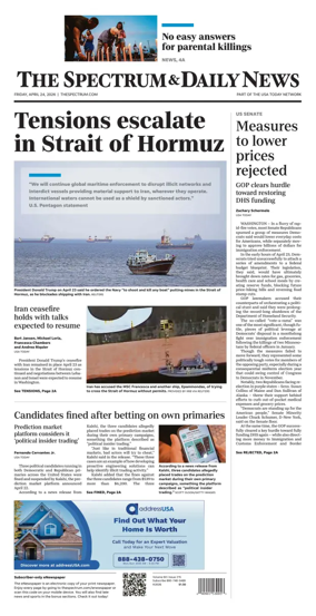 Cover of The Spectrum & Daily News